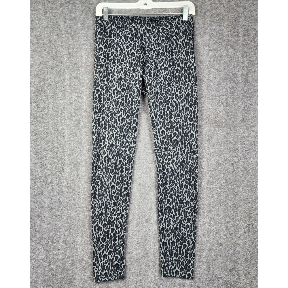 Faded Glory Leggings Women S 4-6 Grey Leopard Print Animal Stretch FGL35742PR3